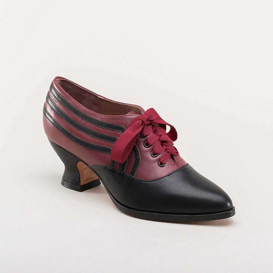 Kvinder American Duchess | Bernadette Edwardian Oxfords Dame (Burgunder/Sort)