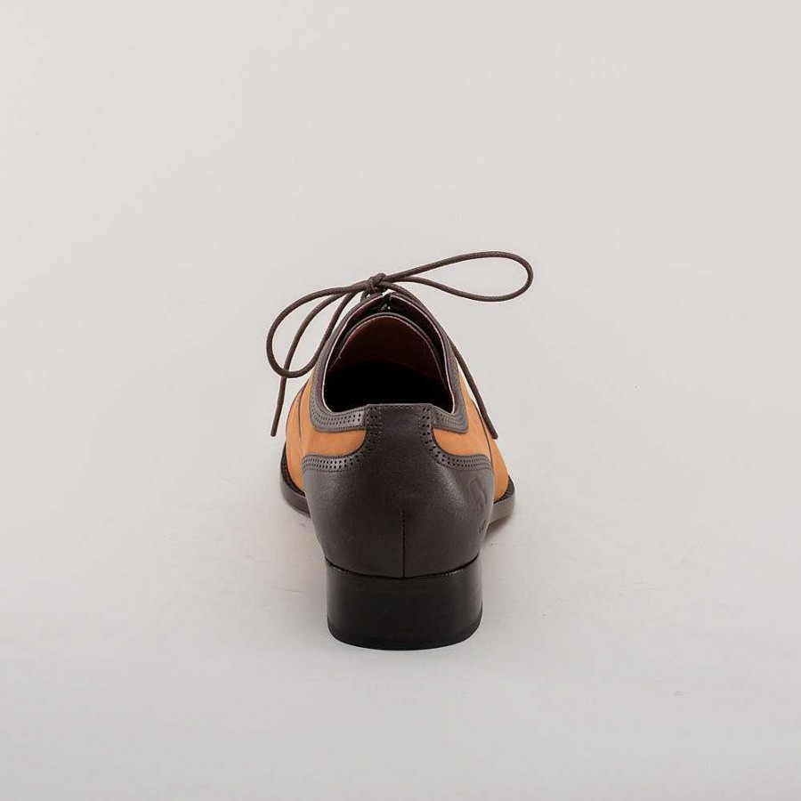 Maend American Duchess | Dandy Herre Vintage Cap Toe Oxfords (Brun/Cognac)