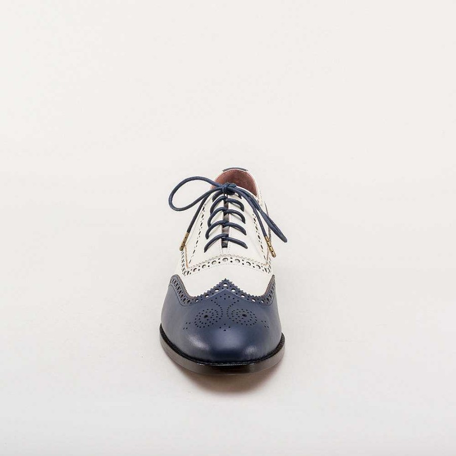 Maend American Duchess | Lawrence Vintage Spectator Sko Til Maend (Navy/Elfenben)