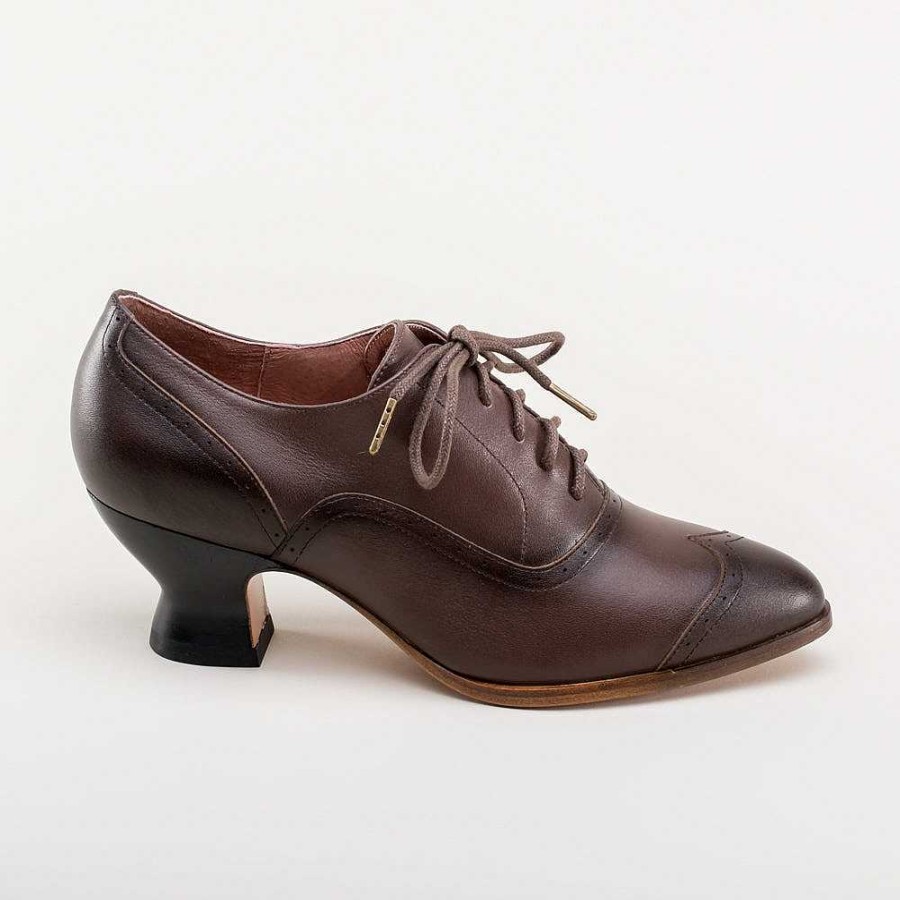 Kvinder American Duchess | Forudbestil Londoner Dame Edwardian Oxfords Wide (Brun)