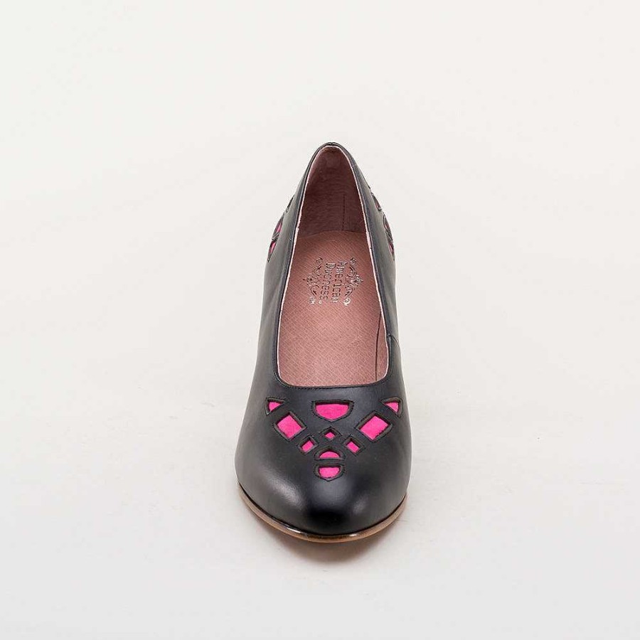 Kvinder American Duchess | Meme Vintage Pumps Til Kvinder (Sort/Pink/Guld)