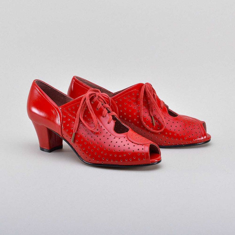 Kvinder American Duchess | Forudbestil Jenny Vintage Oxfords Til Kvinder (Kirsebaerrod)