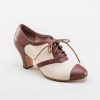 Kvinder American Duchess | Evelyn Retro Oxfords Til Kvinder (San/Brun)