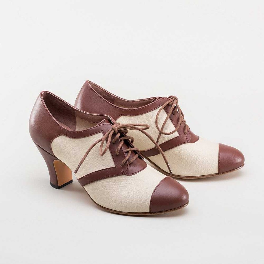 Kvinder American Duchess | Evelyn Retro Oxfords Til Kvinder (San/Brun)