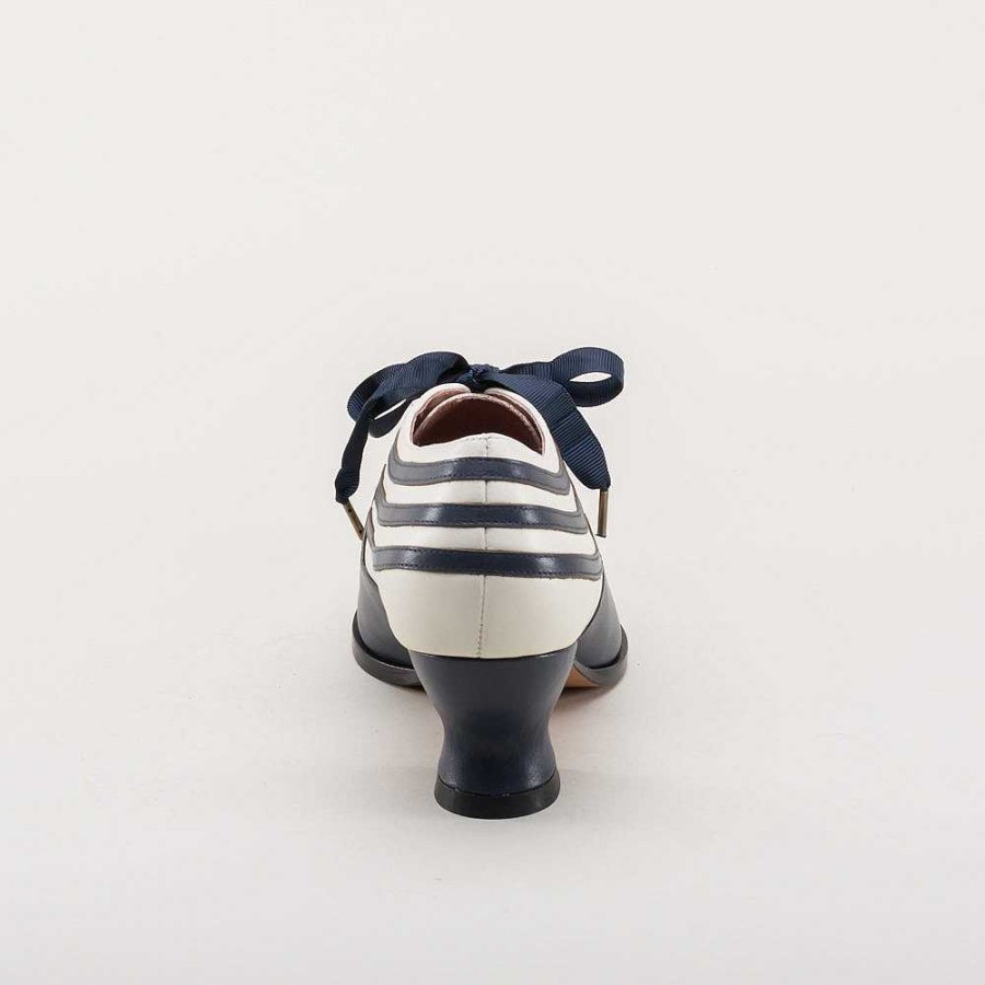 Kvinder American Duchess | Forudbestil Bernadette Dame Edwardian Oxfords Wide (Navy/Ivory)