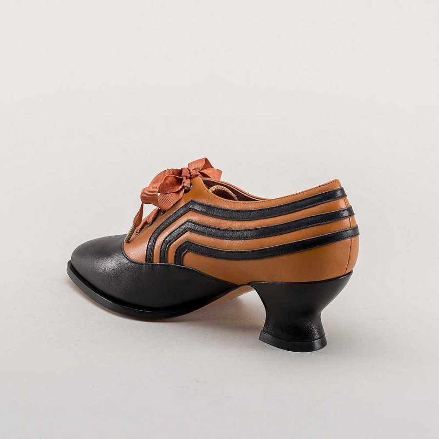 Kvinder American Duchess | Forudbestil Bernadette Dame Edwardian Oxfords Wide (Cognac/Sort)