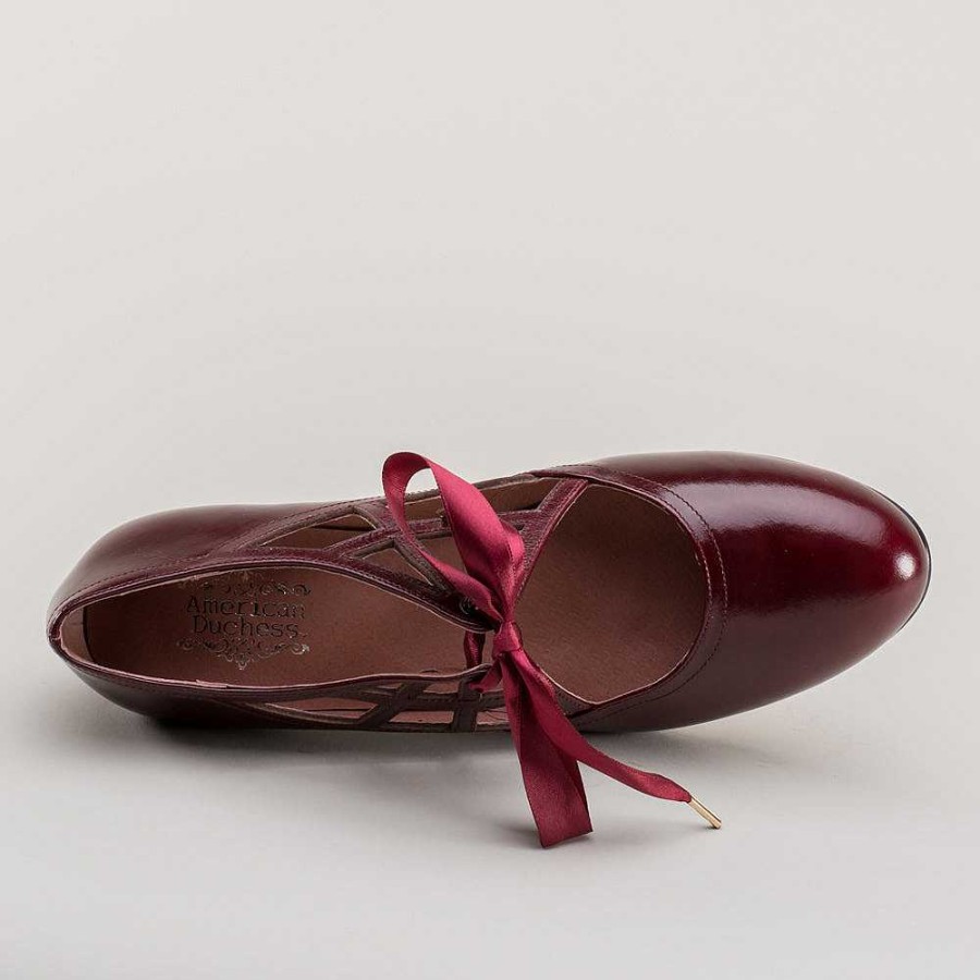 Kvinder American Duchess | Parker Vintage Spiderweb Pumps Til Kvinder (Merlot)