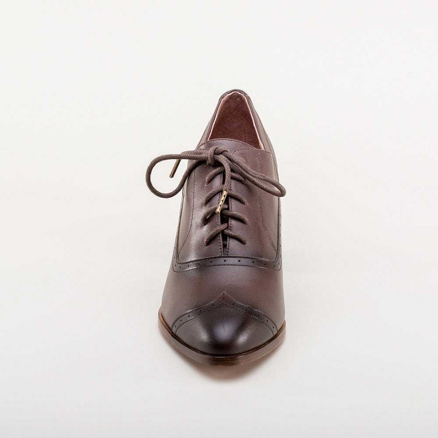 Kvinder American Duchess | Forudbestil Londoner Dame Edwardian Oxfords Wide (Brun)