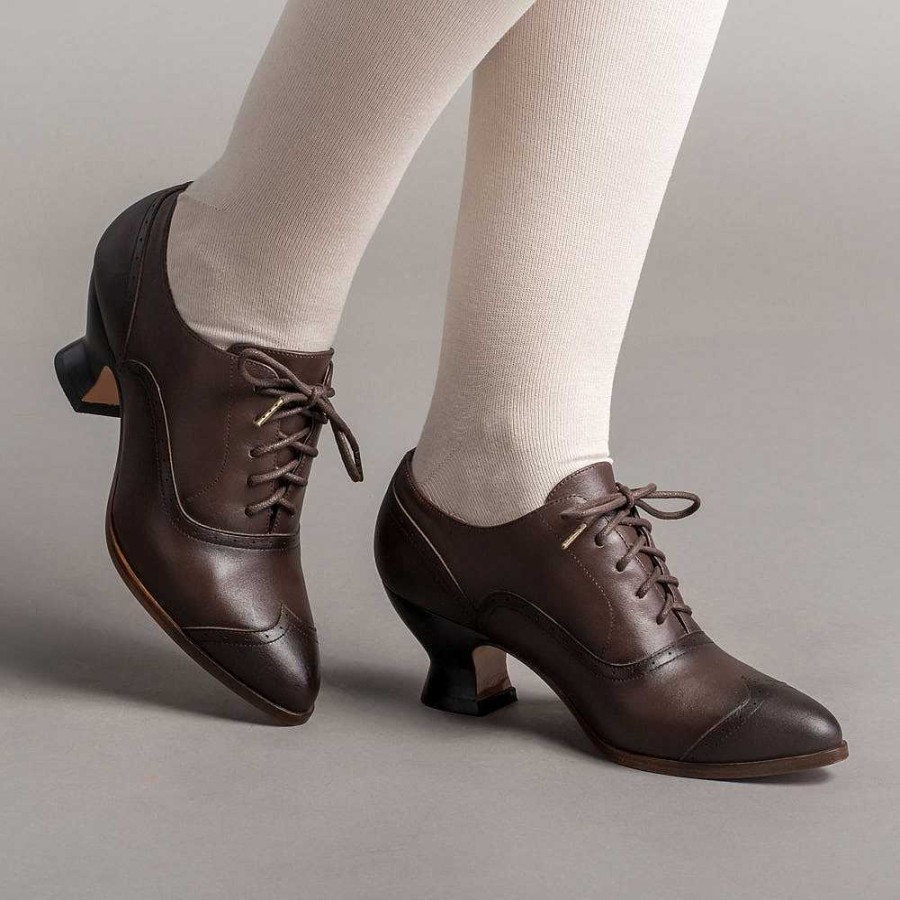 Kvinder American Duchess | Forudbestil Londoner Dame Edwardian Oxfords Wide (Brun)