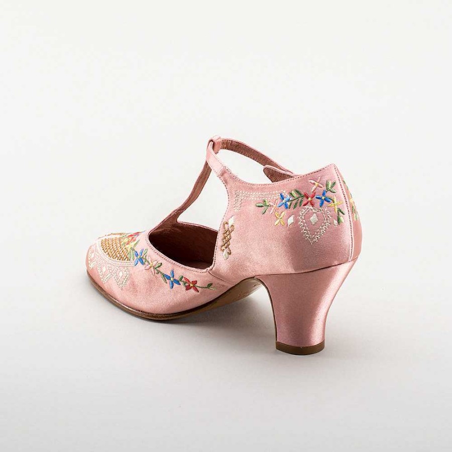 Kvinder American Duchess | Daisy Damebroderede T-Stropper (Pink)