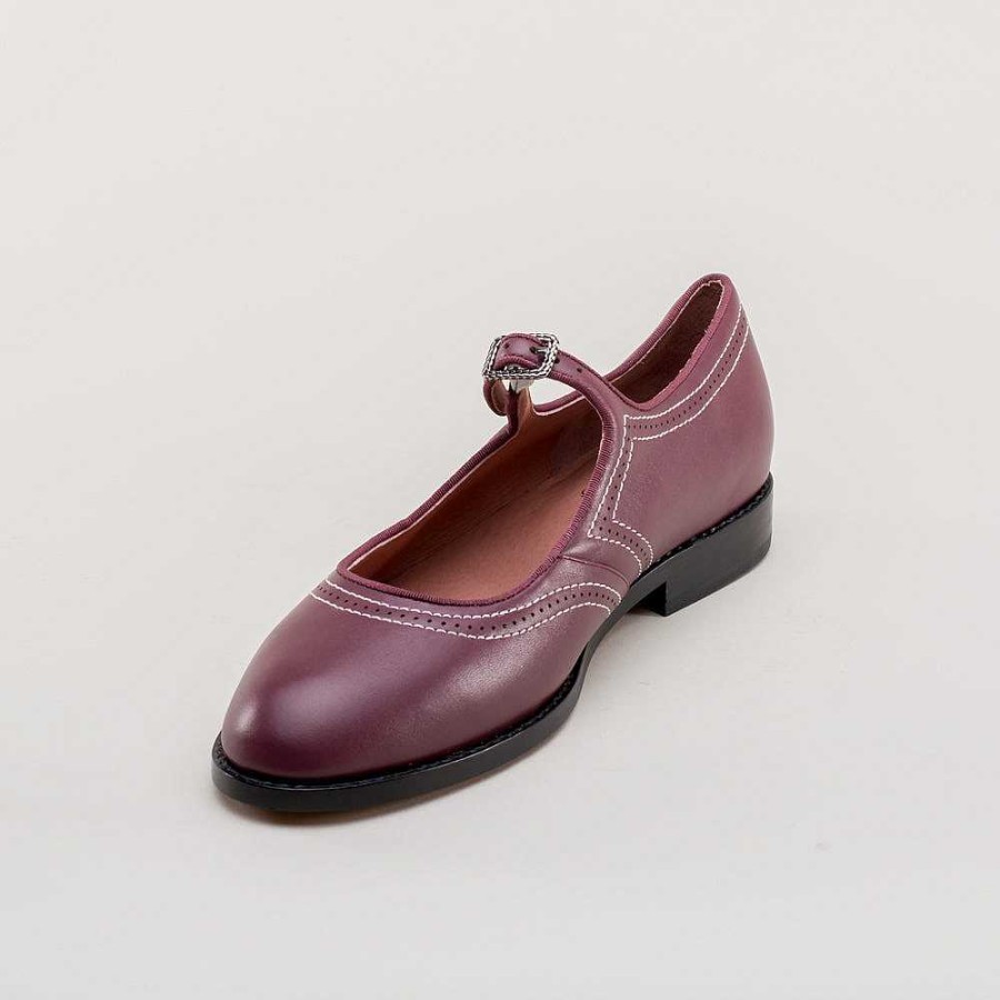 Kvinder American Duchess | Onsdag Dame Vintage Mary Jane Sko (Merlot)